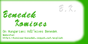 benedek komives business card